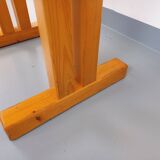Vintage Charlotte Perriand Les Arcs round pine dining table from the 60s 70s