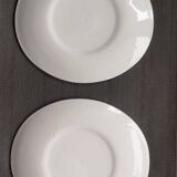 Set of 4 oval enameled ceramic plates - Handcrafted