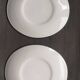 Set of 4 oval enameled ceramic plates - Handcrafted