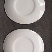 Set of 4 oval enameled ceramic plates - Handcrafted