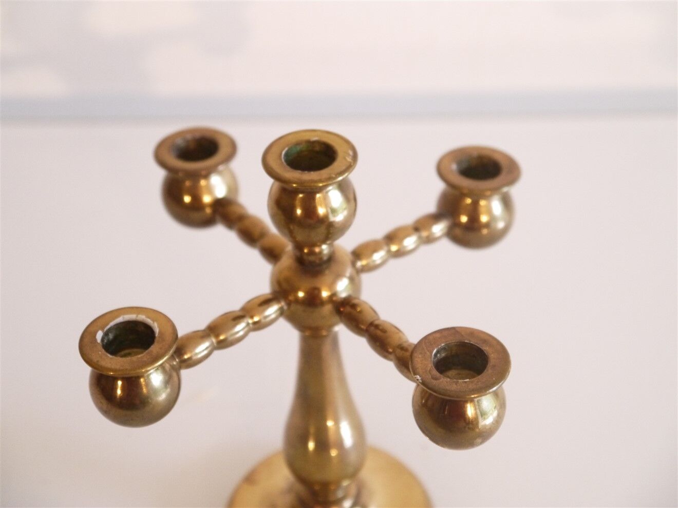 Vintage Scandinavian brass chandelier 1970