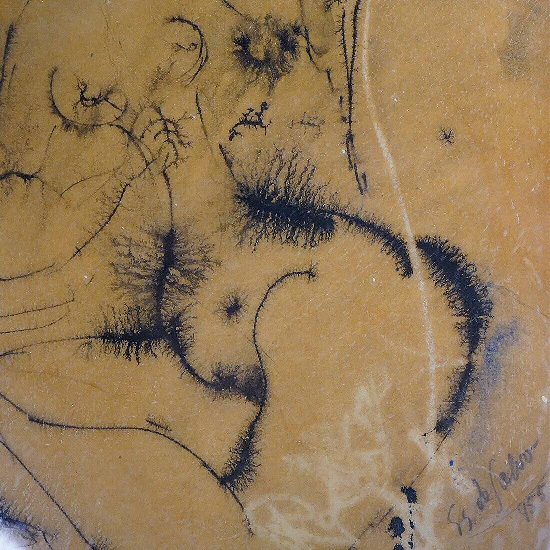Giovanni Battista de Salvo, Composition, Ink on Masonite, 1950s, framed