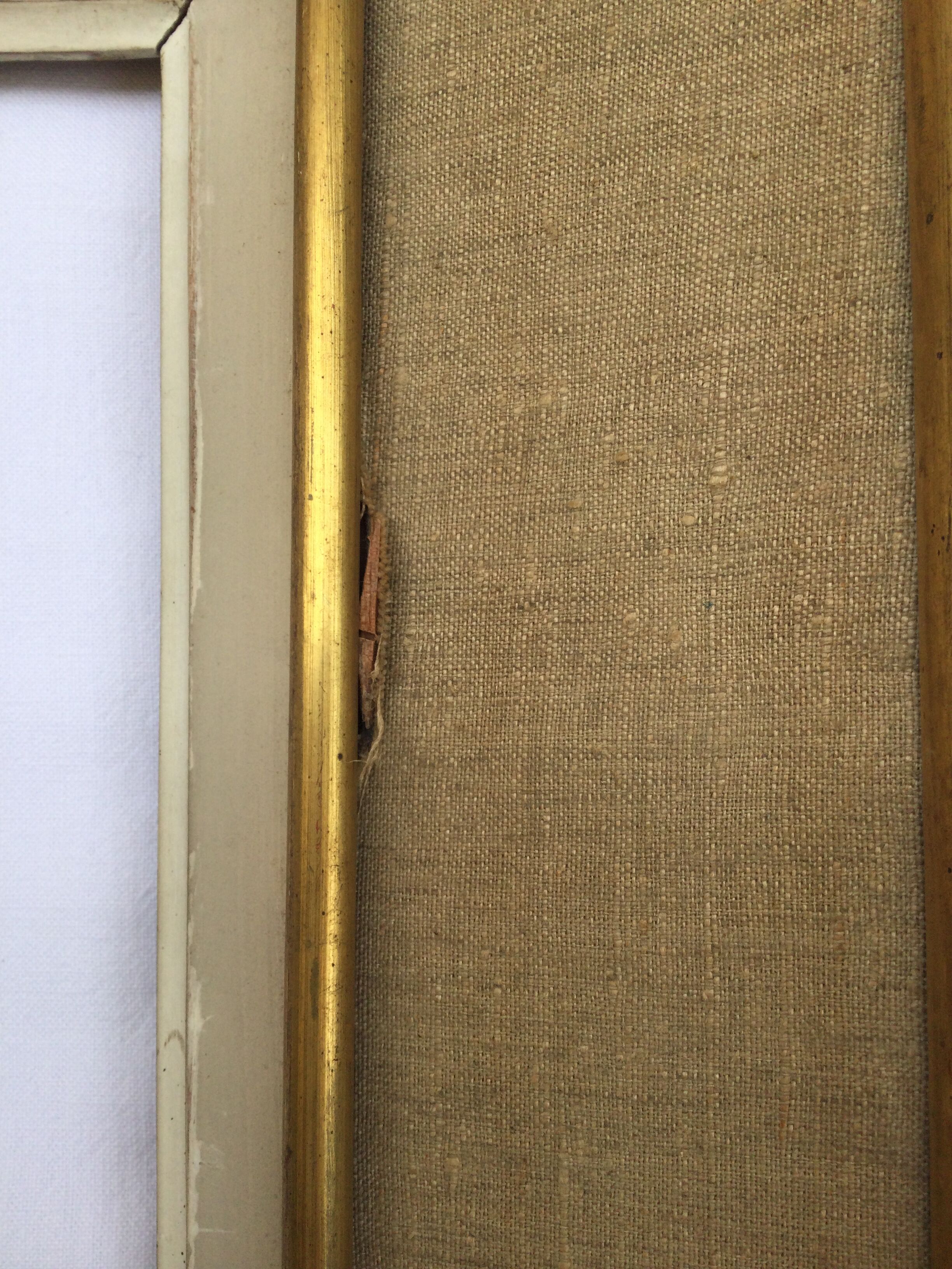 1950s frame in wood, plaster and fabric