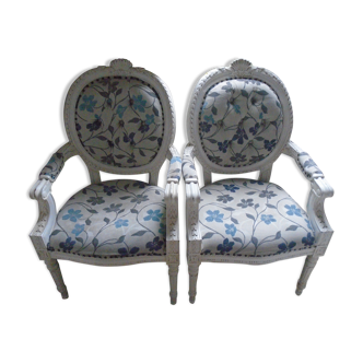 Pair of Louis XV style armchairs