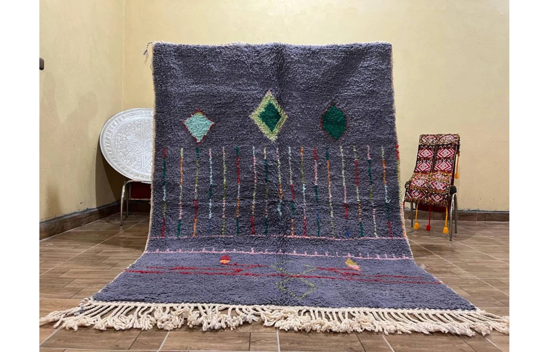 Handmade Berber rug in wool 3 x 2 m