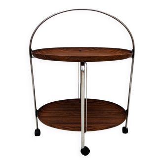 Oval folding serving trolley
