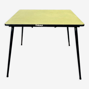 Table en formica vintage jaune