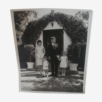 Photographie noir et blanc avec enveloppe tampon Jacqueline Kennedy