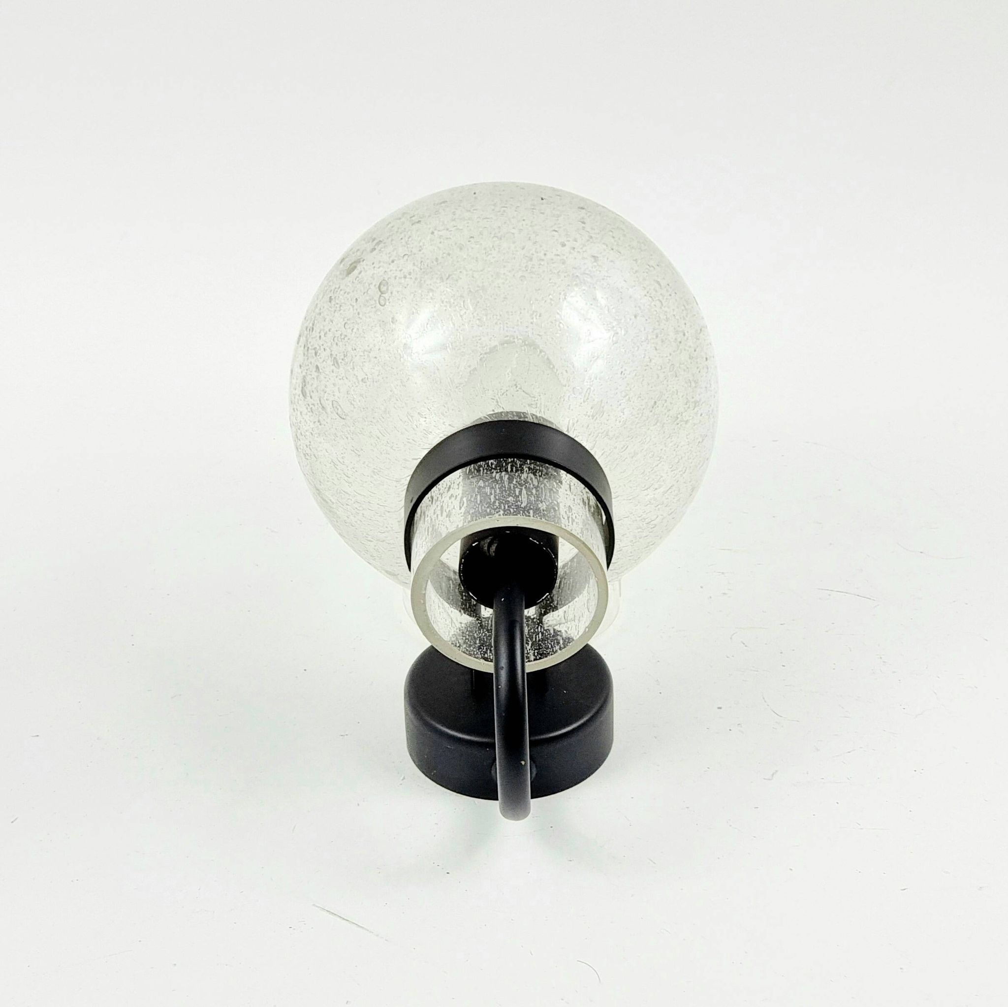 Set of 3 Vintage Glass Wall Lights from Limburg, Germany, 1970s/1980s