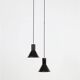 Set of 2 Holmegaard / Michael Bang 'Mini P&T' pendant lamps / handmade glass / red / black / 1970s