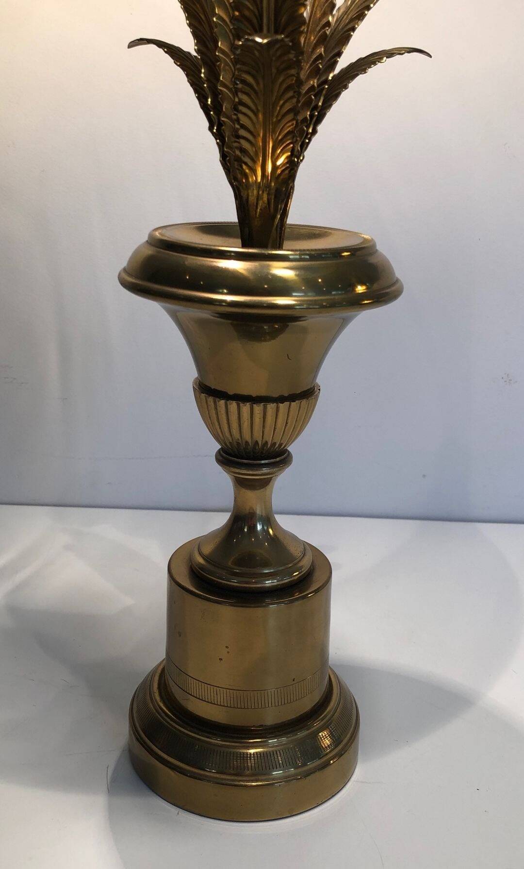 Palm Tree Table Lamp in Brass, Neoclassical Style, in the Taste of Maiso