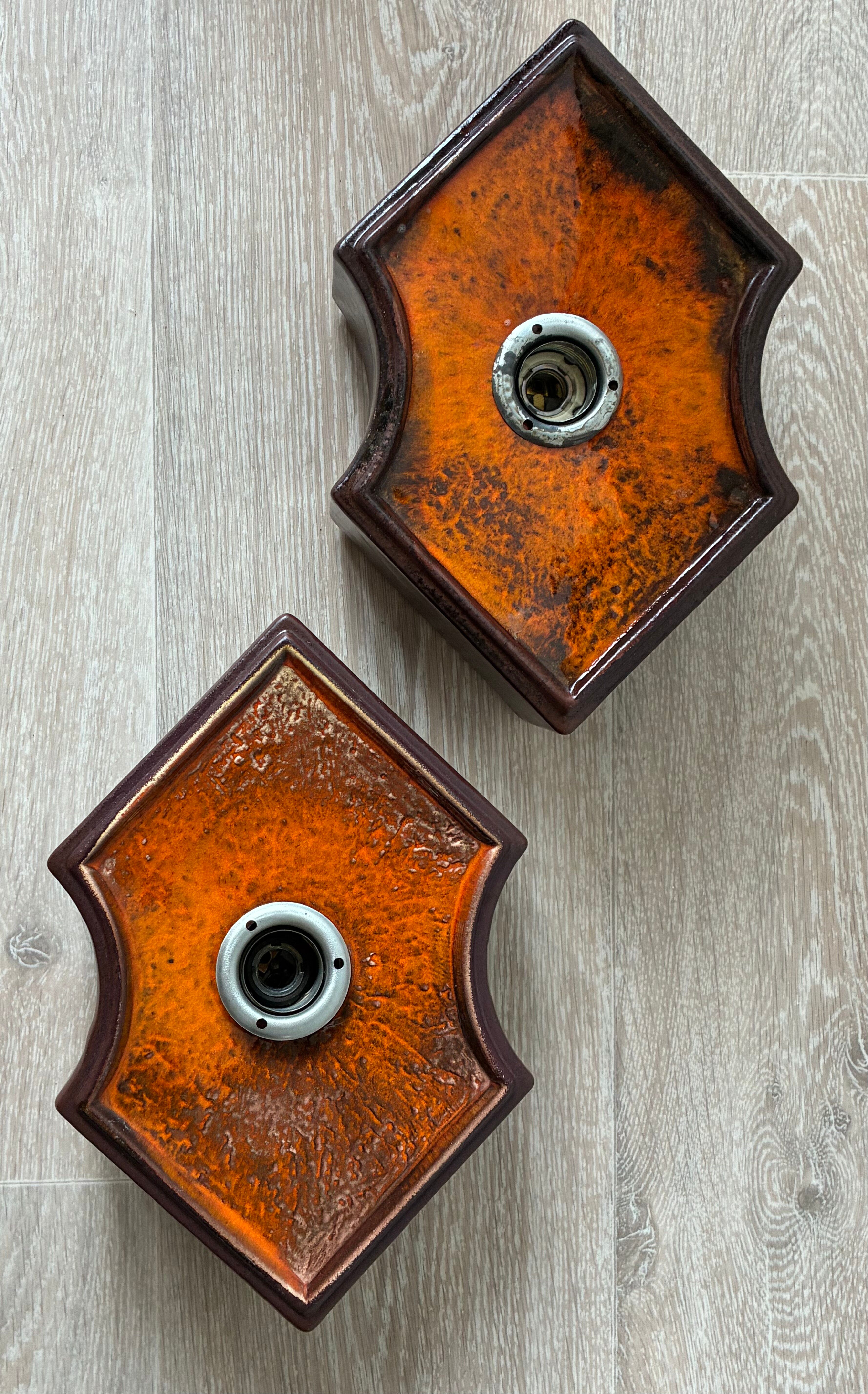 Pair of Fat Lava wall lights
