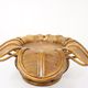 60s Italian design flower coffee table in rattan and glass marquetry