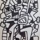 Screenprint after Jean Dubuffet framed under glass 24 cm by 31 cm