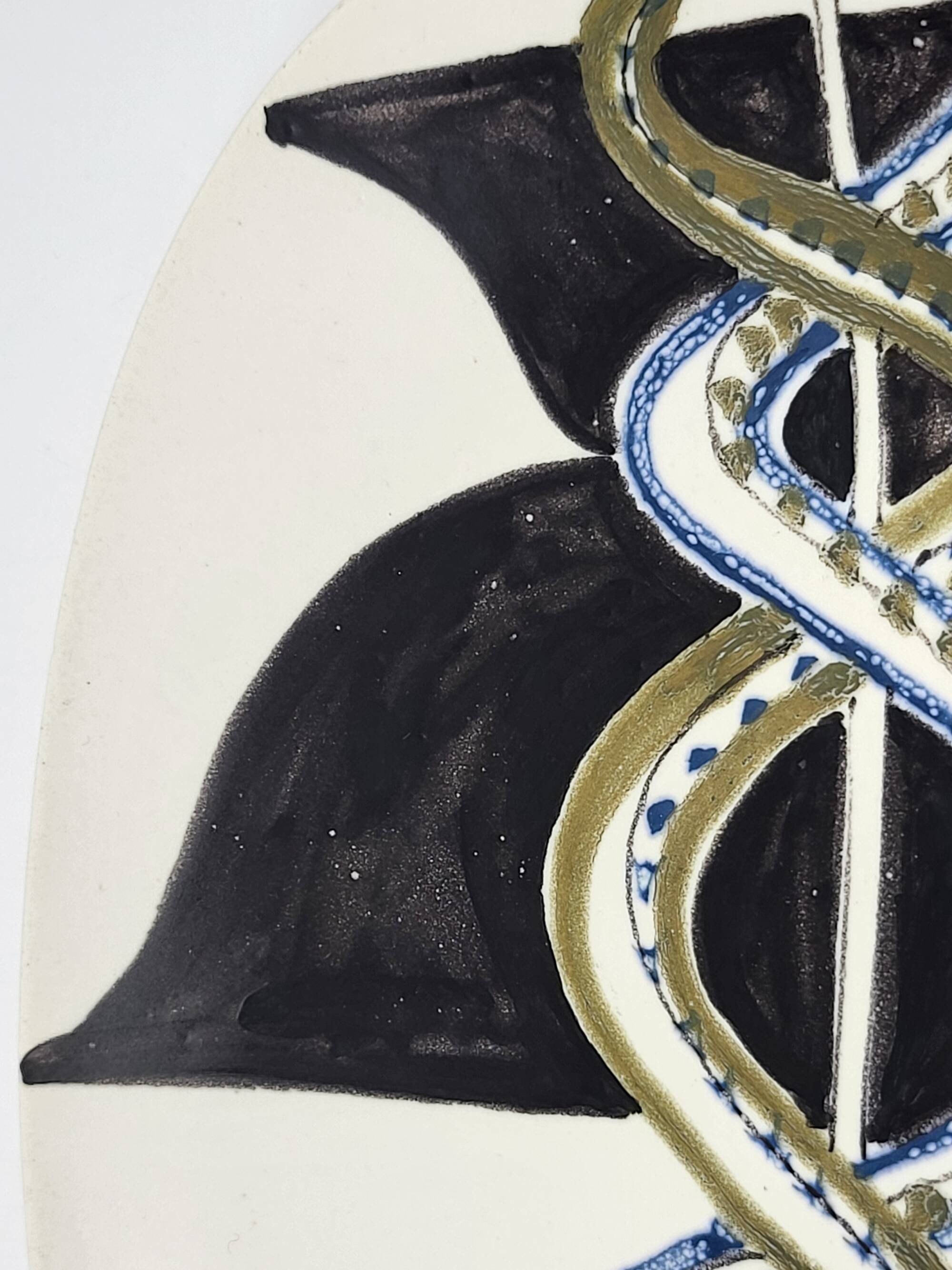 Cup Vide Poche Roger Capron Serpents decor ceramic France 1950