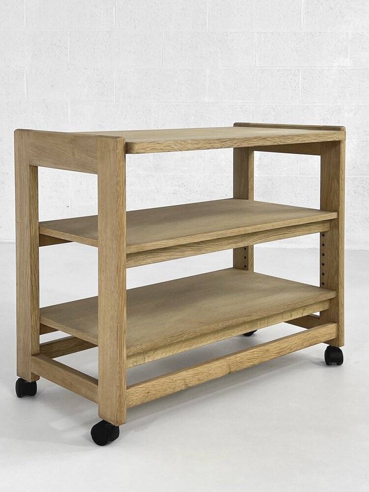 Oak Serving Trolley Attributed to Guillerme and Chambron for Votre Maison, 1960s