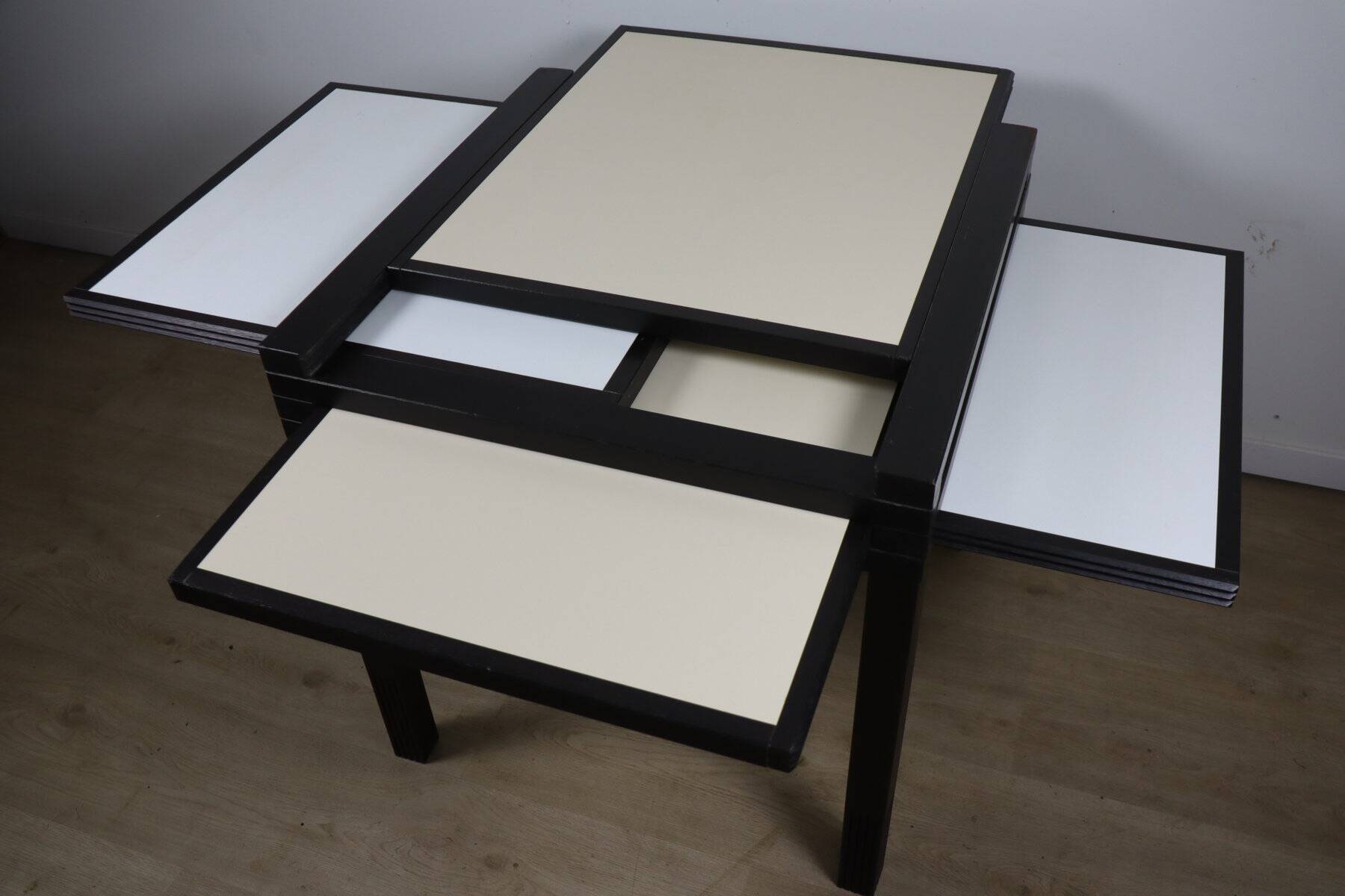 Modular bi-colour table by Bernard Vuarnesson - 1980s