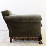 Fauteuil en velours vert  "Maison Franck"-