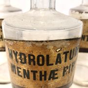 Trio apothecary bottles, early 20th