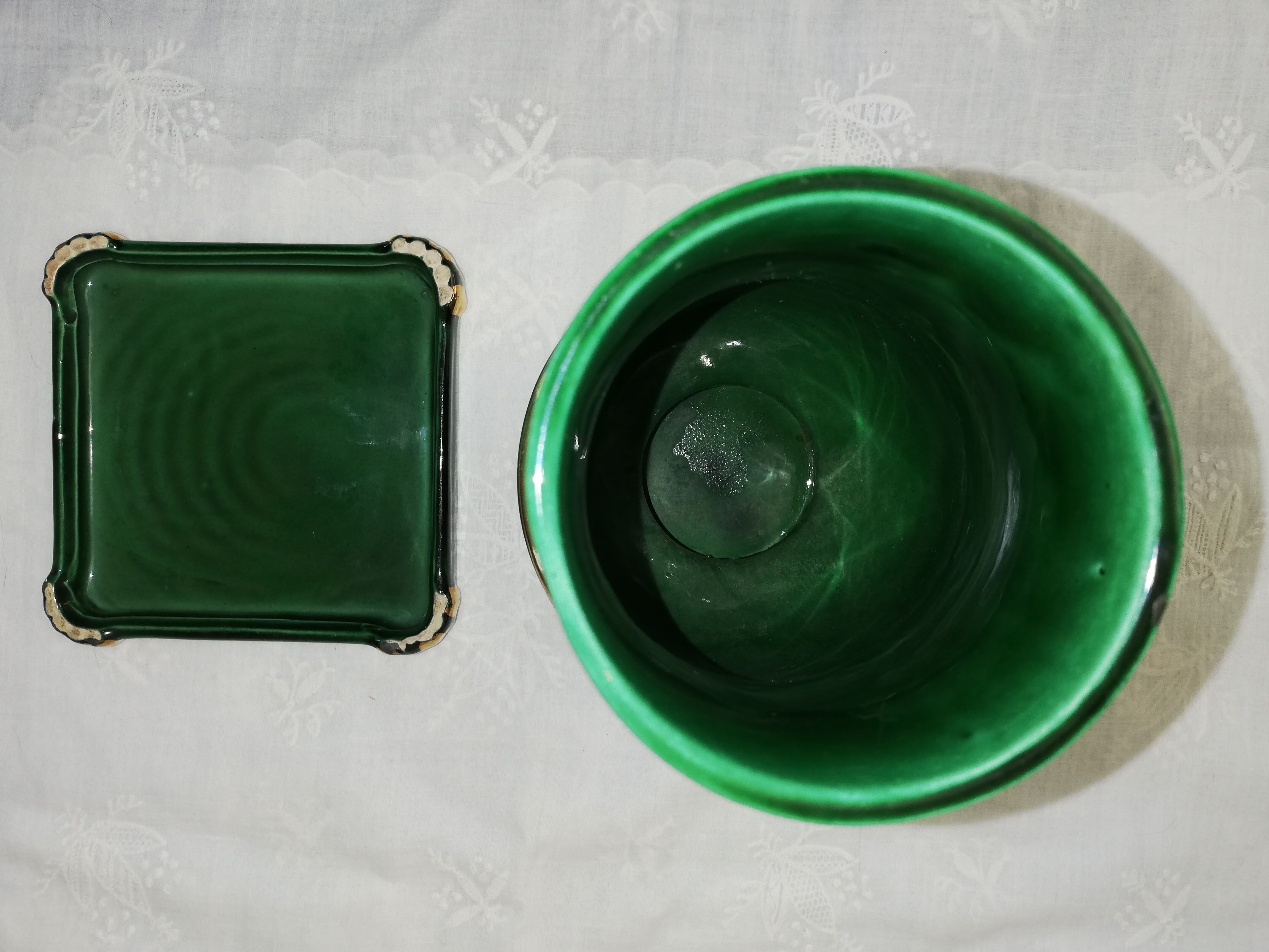 Vase et vide poche St Clément vert & or