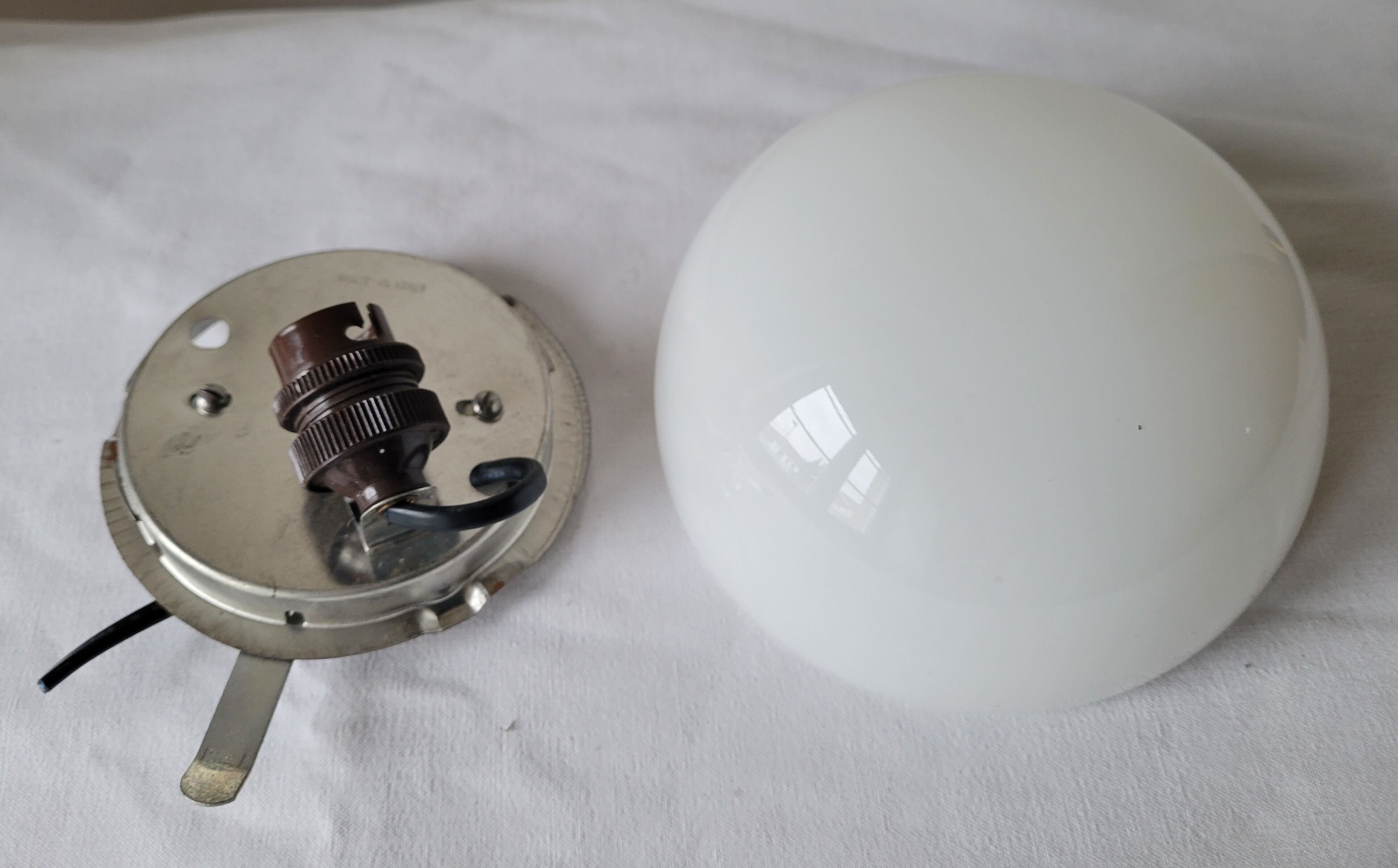 Half-globe opaline ceiling lamp