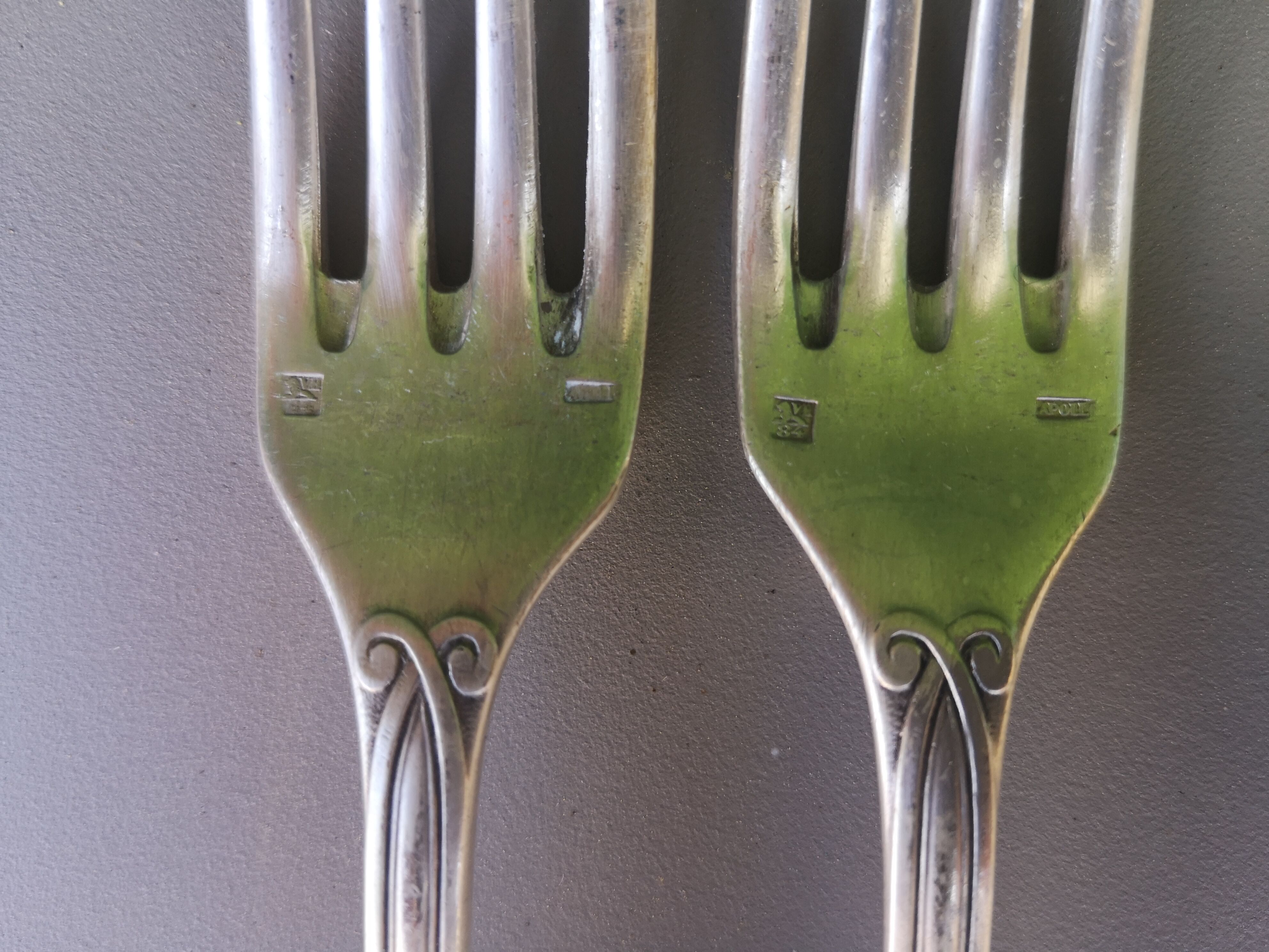 Silver metal forks
