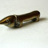 Brass dog paperweight, vintage from the 1970s