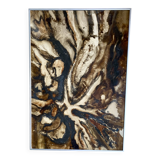 Painting 1972 under glass, metal frame