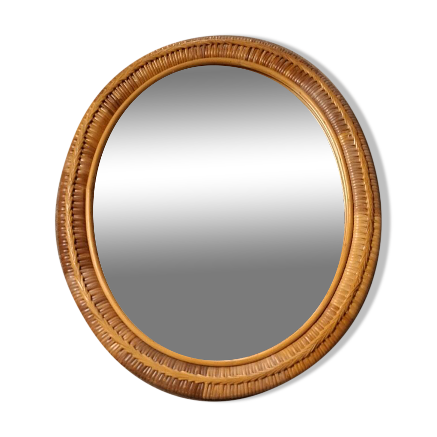 Miroir en rotin vintage