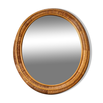 Miroir en rotin vintage