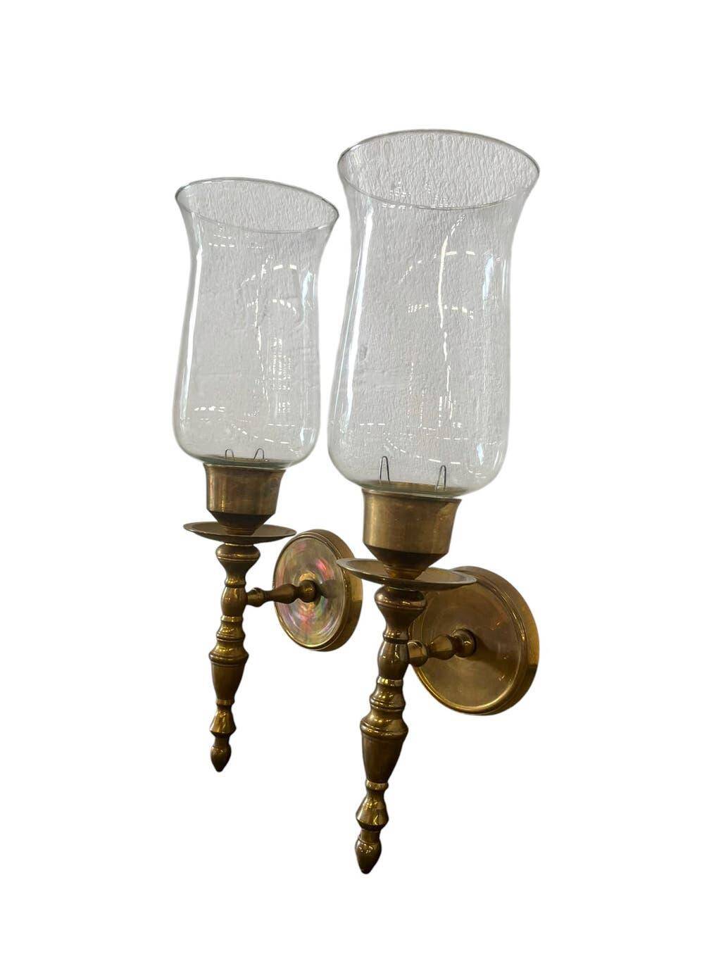 Ensemble de 2 appliques murales vintage en laiton