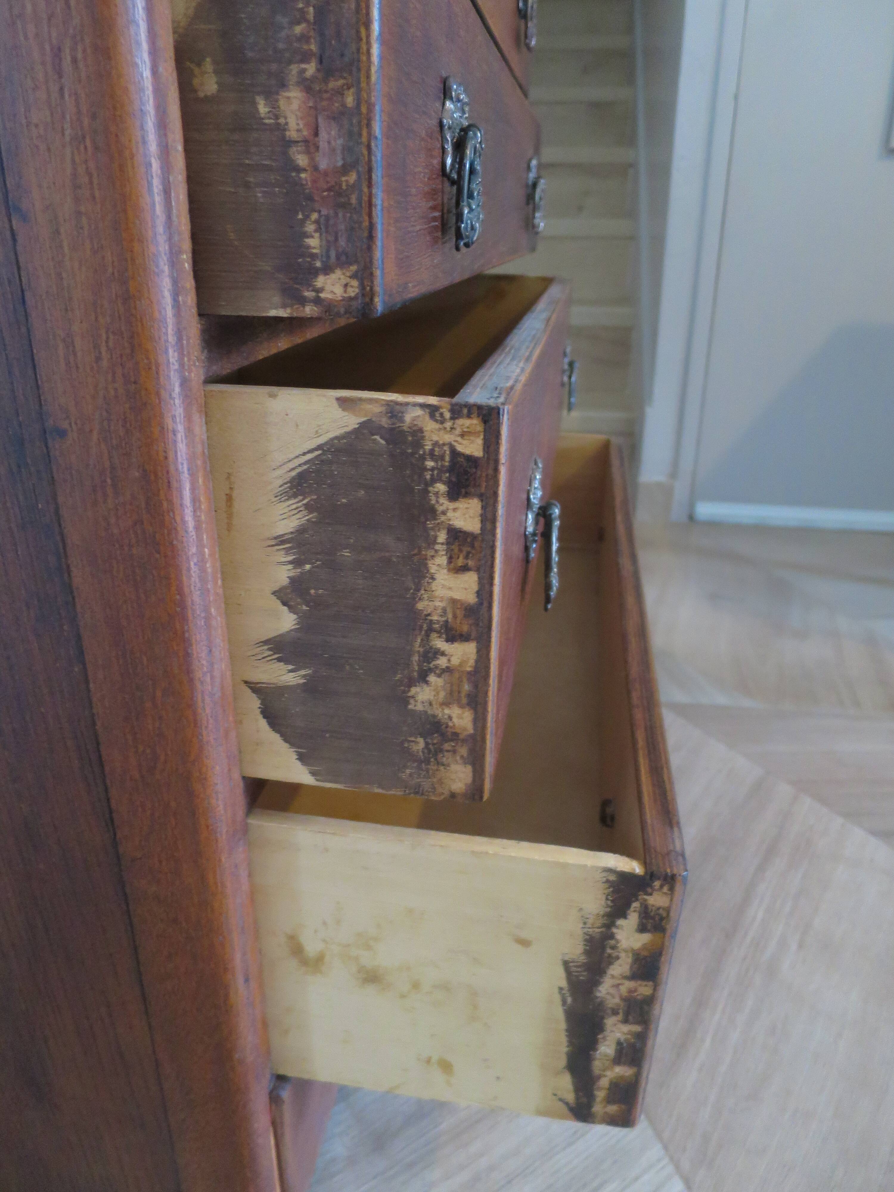 Art Deco chest of drawers with 4 drawers in oak, France 1930s-50s