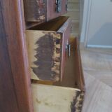 Art Deco chest of drawers with 4 drawers in oak, France 1930s-50s