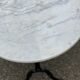 Oval marble and black steel bistro table for 4 people 120cm