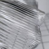 Large wall light in holophane glass and brass