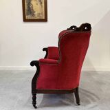 Antique Louis-Philippe velvet sofa