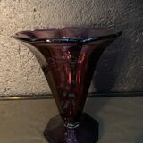 Vintage purple vase in medici shape