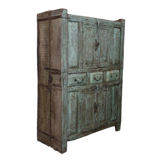 Armoire indienne en manguier 4 portes et 3 tiroirs