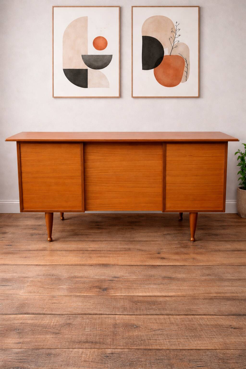 Vintage desk from the 60s in Scandinavian style.