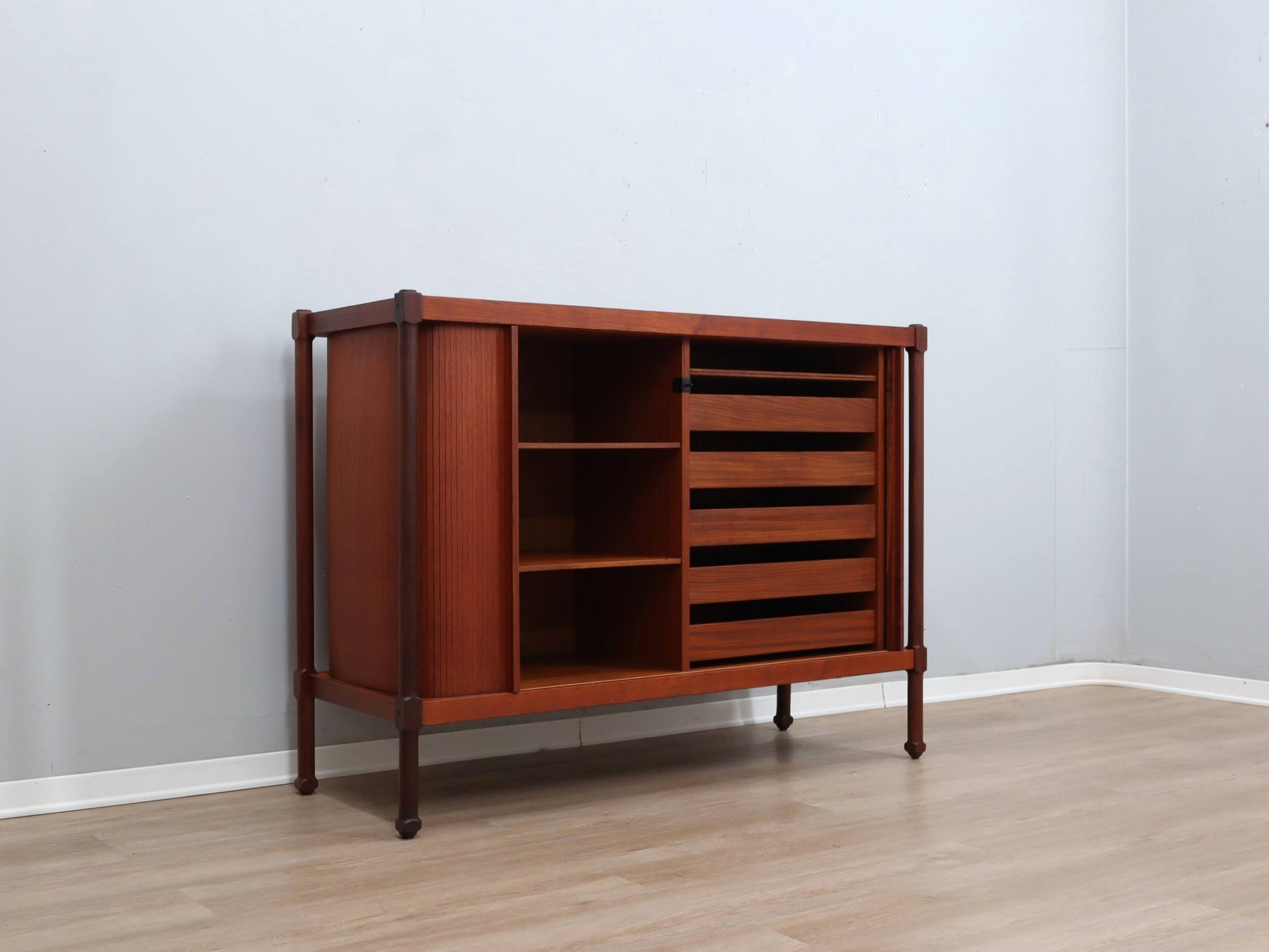 1950s mid-century teak storage cabinet bar F.lli Proserpio