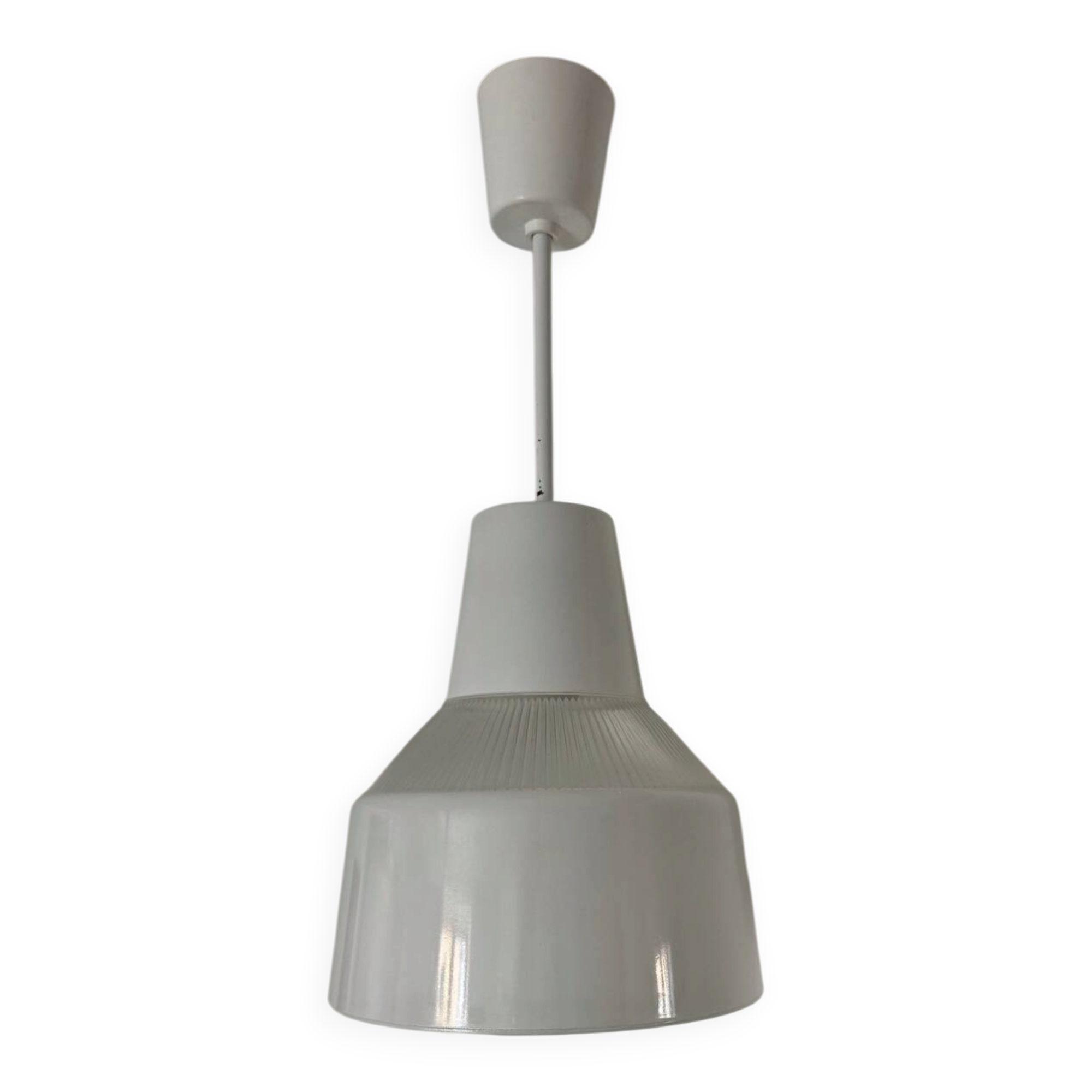 Holophane glass chandelier from the 1970s.