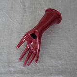 Hand ceramic fig tree color red burgundy