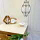 Vintage blown glass and metal lantern suspension