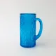 Vintage 1970s IVIMA Blue Glass Jug and Six-Glass Set