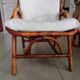 Sofa armchairs and coffee table in vintage rattan of six pieces