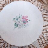 Antique rare large serving platter from L'Amandinoise with Iris decor D29, vintage France