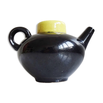 Théière noir et jaune années 1960