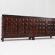 Vintage brutalist sideboard carved solid wood Spain 1960s