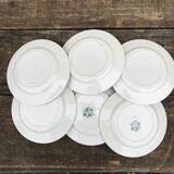 6 old flat plates in iron earth Anémones St Amand