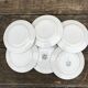 6 old flat plates in iron earth Anémones St Amand